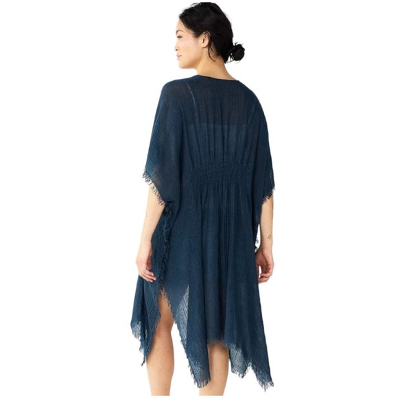 NWT SONOMA TEXTURED GAUZE CINCHED TOPPER (GOLD / OS) - Picture 2 of 14